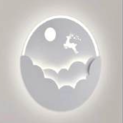 Đèn ốp tường led tròn hình con hươu mặt trăng V-9983 L240xH240