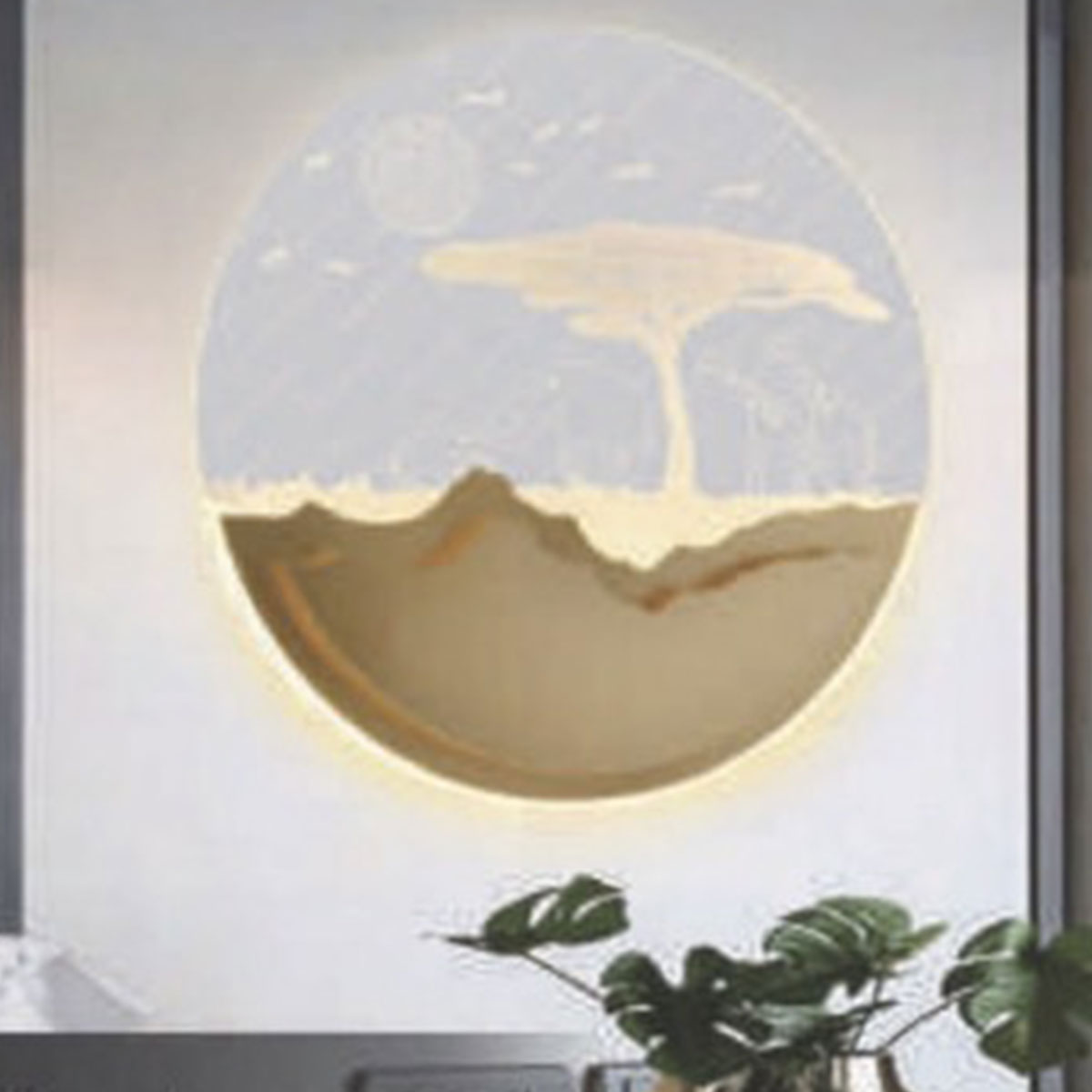 Đèn gắn tường led tròn 3 chế độ màu đường kính 24cm VL-948/GD