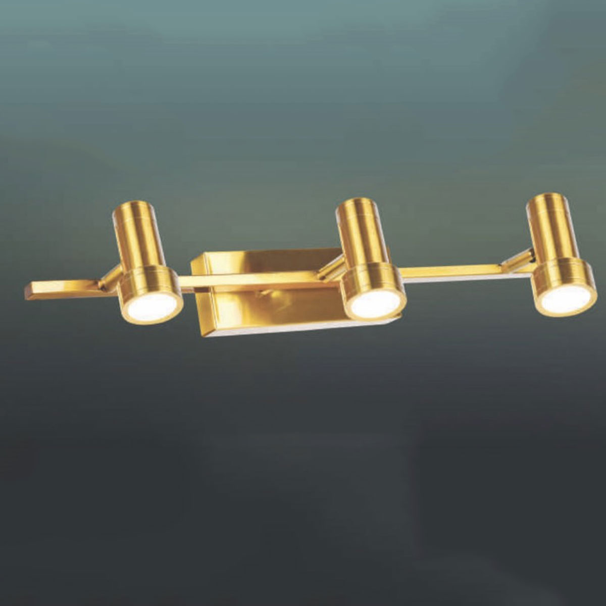 Đèn chiếu tranh, chiếu gương màu đồng 3 đèn led 3 màu dài 48cm ST-3268/3 L480xH100