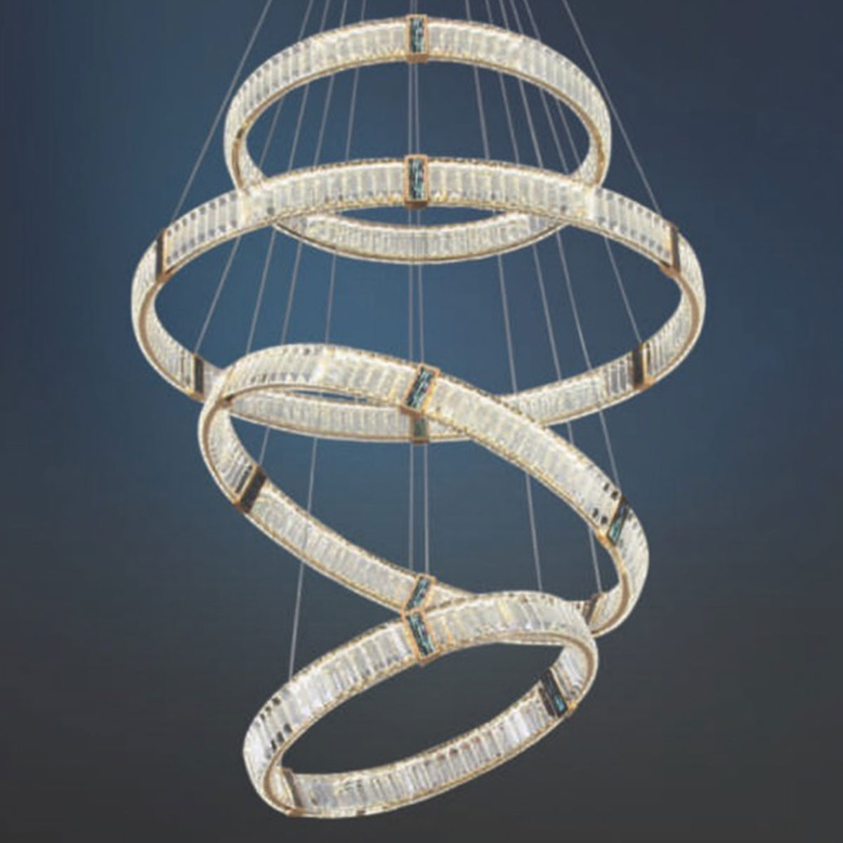 Đèn Thả led 4 vòng tròn pha lê cao cấp TPL-81028/12+10+8+5 Ø1200-1000-800-500