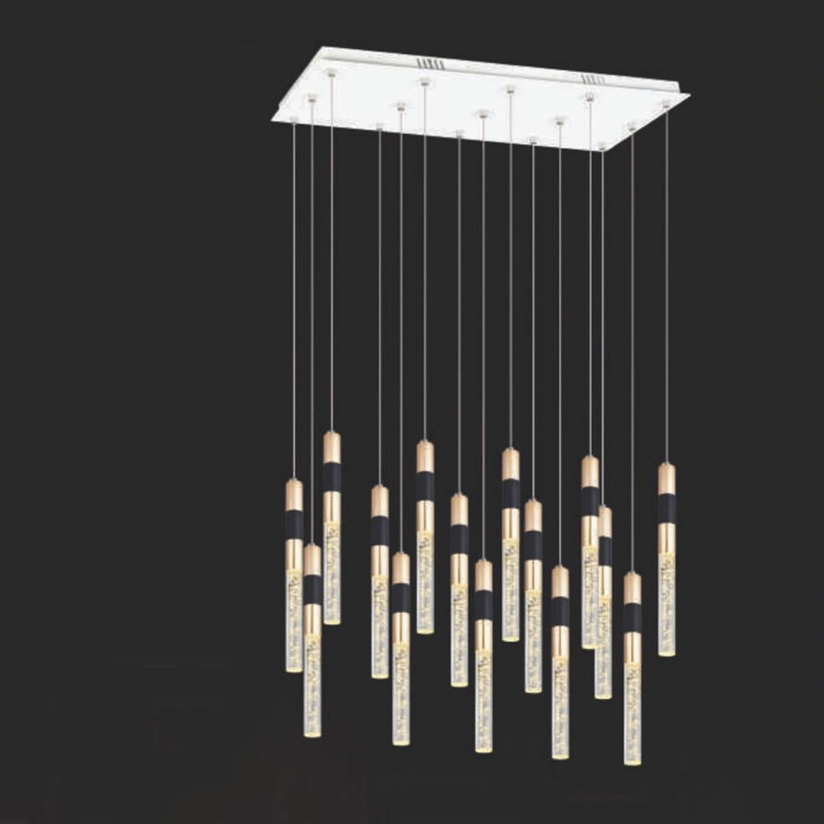 Đèn Thả led 15 ống pha lê TPL-9385/15 L700xW300xH1500