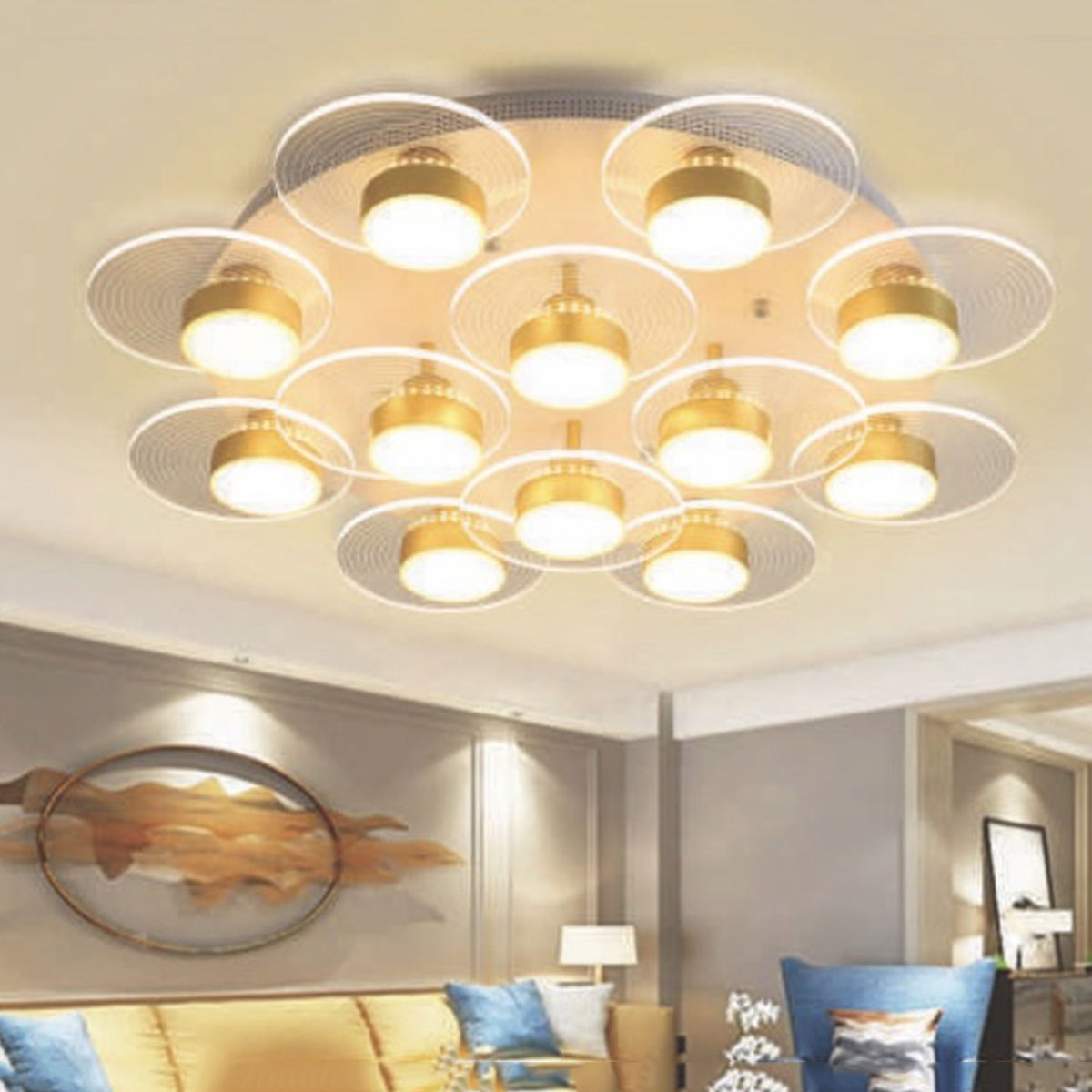 Đèn áp trần LED 12 vòng tròn ML-7702/12 Ø850