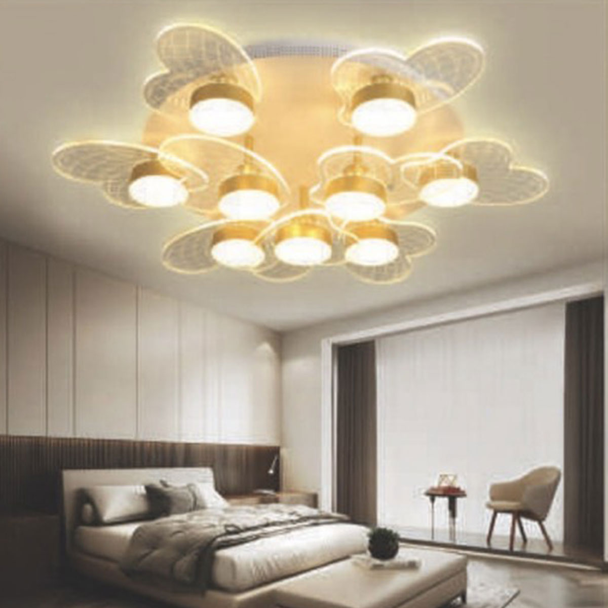 Đèn áp trần LED 9 trái tim ML-7709/9 Ø700