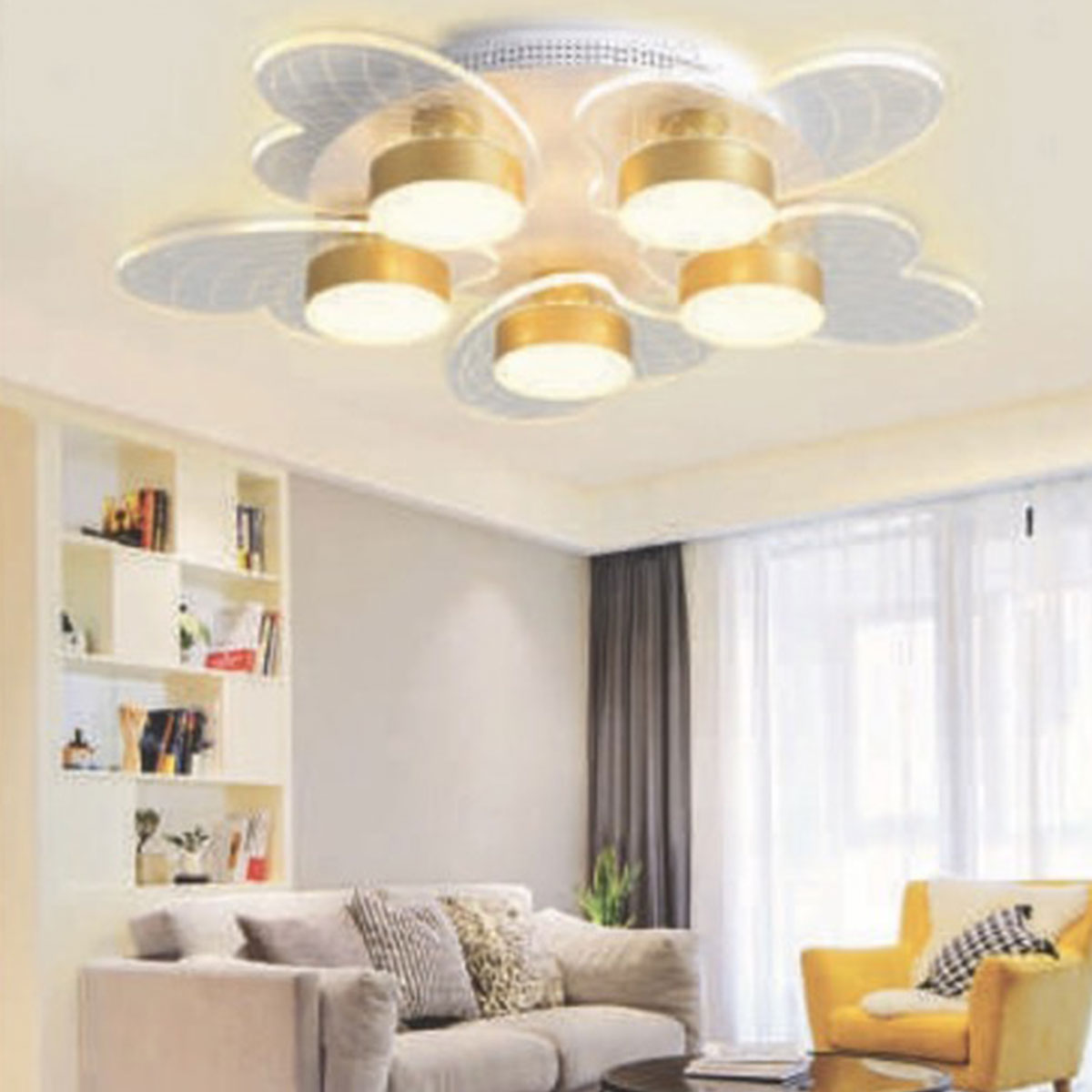 Đèn áp trần LED 5 trái tim ML-7709/5 Ø600