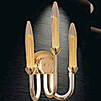 Đèn gắn tường led 3 màu 3 ngọn thân xi vàng GT-433-26