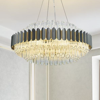 Đèn chùm ống pha lê tròn đường kính 60cm TH-8172