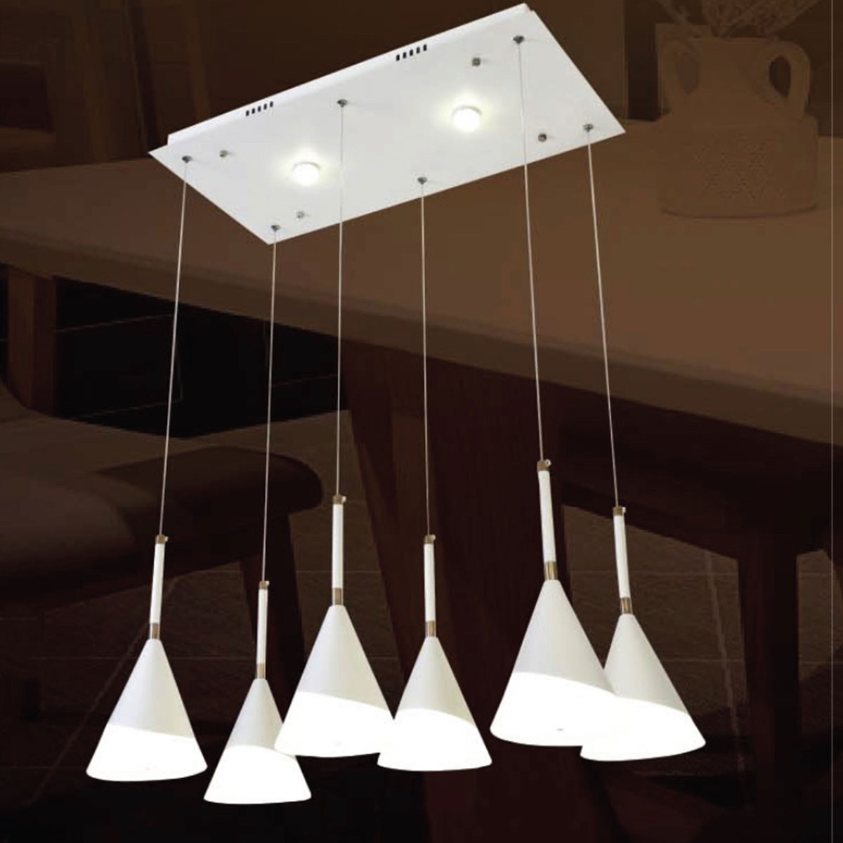 Đèn Thả Bàn Ăn VE4 T-9412B/6 L600x300xH1000