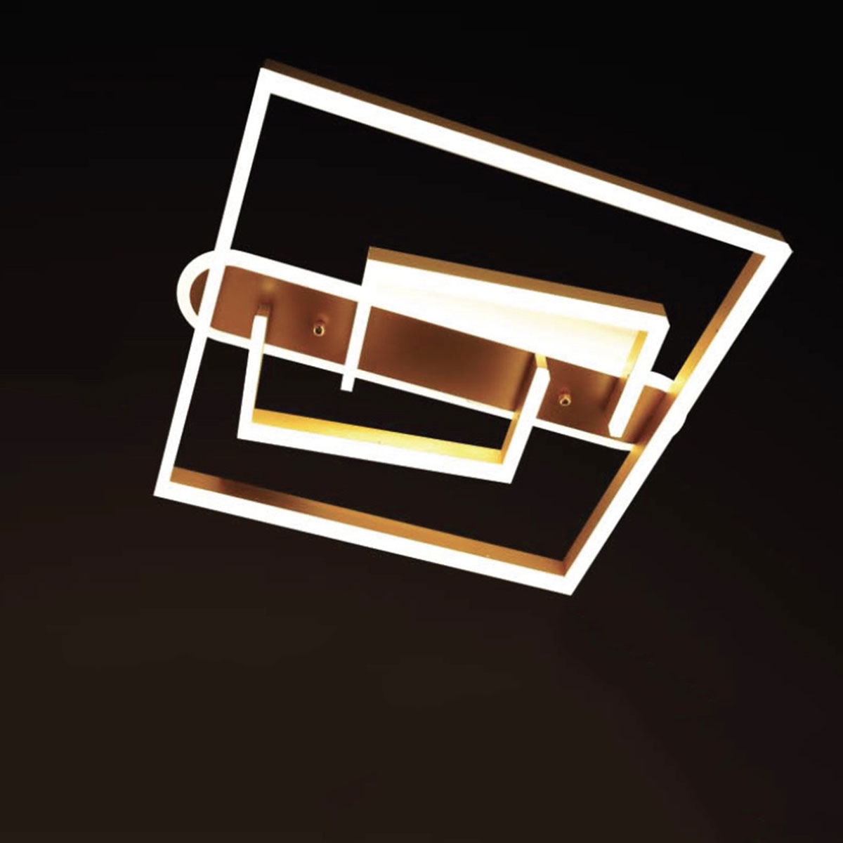 Đèn áp trần LED 3 màu chữ nhật viền vàng MT-A76 Ø500xH100