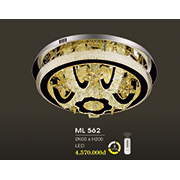 Đèn mâm pha lê tròn 3 chế độ sáng ML 562 Ø600xH200