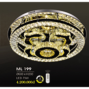 Đèn mâm pha lê tròn 3 chế độ sáng ML 199 Ø600xH200