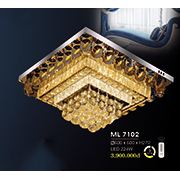 Đèn mâm pha lê vuông 3 chế độ sáng ML 7102 600x600xH270