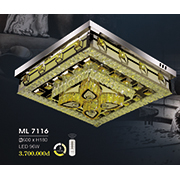 Đèn mâm pha lê vuông 3 chế độ sáng ML 7116 600xH180