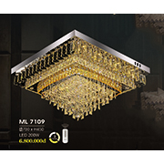 Đèn mâm pha lê vuông 3 chế độ sáng ML 7109/700 700xH450