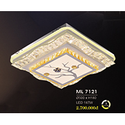 Đèn mâm pha lê vuông 3 chế độ sáng ML 7121 Ø500xH180