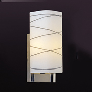 Đèn gắn tườn g chụp thủy tinh có vân xéo đan V 249 L100xW130xH230