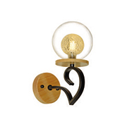 Đèn Tường hiện đại đế gỗ cầu thủy tinh tròn  V 047/1 L130xH270