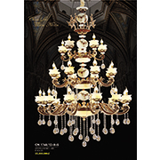 Đèn Chùm Pha Lê Nến HP6 CN 1768/12+8+5 Ø1200xH2000+400