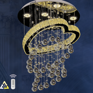 Đèn Thả Pha Lê hình trái tim FT 1655/6 Ø500xH800