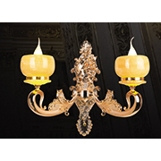 Đèn gắn tường 2 chao đá vàng tự nhiên phong cách tân cổ điển VN 8119/2 L350xH360