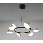 Đèn Thả vòng tròn 6 chụp màu hồng TTK25T6 W710xH550