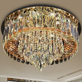 Đèn Mâm Pha Lê tròn cao cấp 3 chế độ sáng đường kính 80cm OTPL8137T800 W800xH500