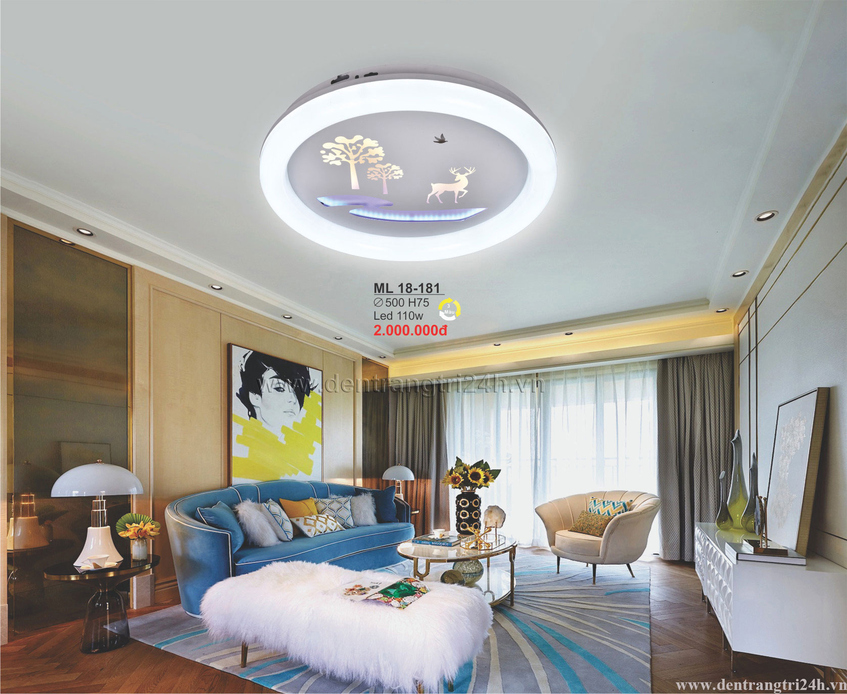 Đèn áp trần LED SN4 ML5163 Ø500xH75