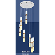Đèn Thả 7 ống led LED như đốt trúc T 2169/6+1 Ø320xH1500