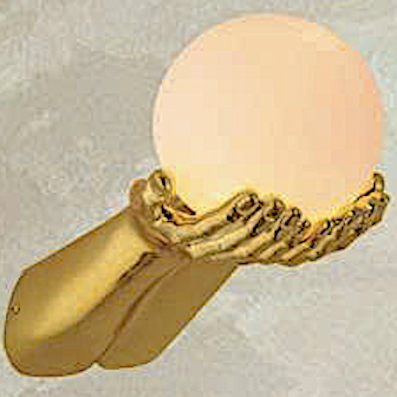 Đèn gắn tường đôi bàn tay vàng nâng quả cầu trắng GT-422-26