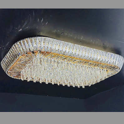 Đèn Mâm Pha Lê hình chữ nhật led 3 màu cạnh 110cm x 70cm OTPL088L1100