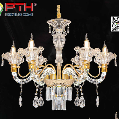 Đèn Chùm Pha Lê 6 tay thủy tinh đường kính 70cm CNQT-276 Ø700xC700
