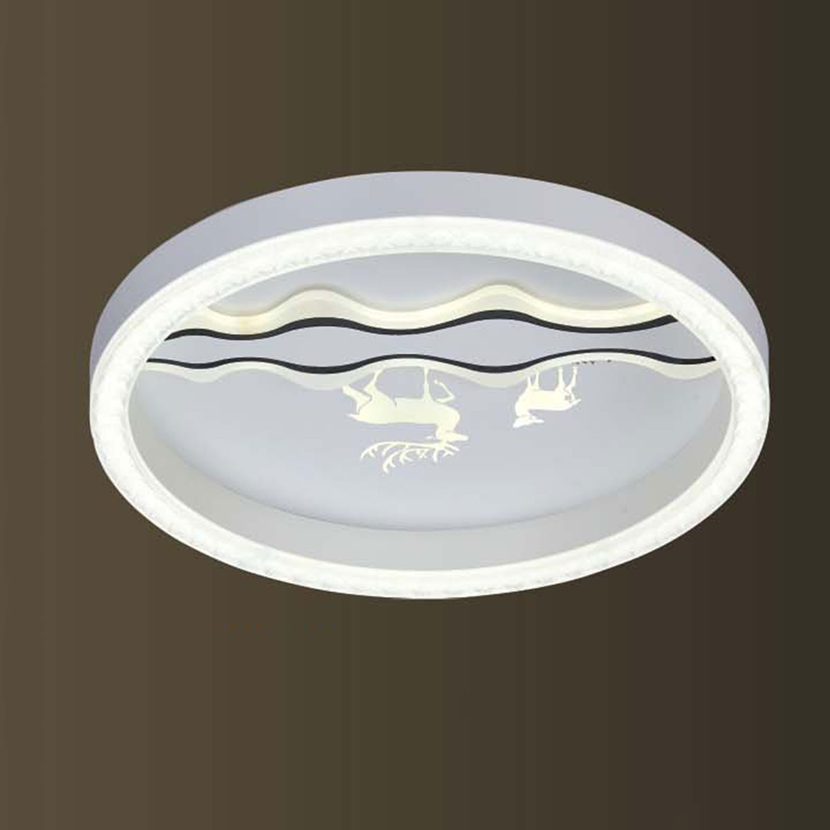 Đèn áp trần LED tròn 3 chế độ hình hươu MT-7030 Ø480xH100