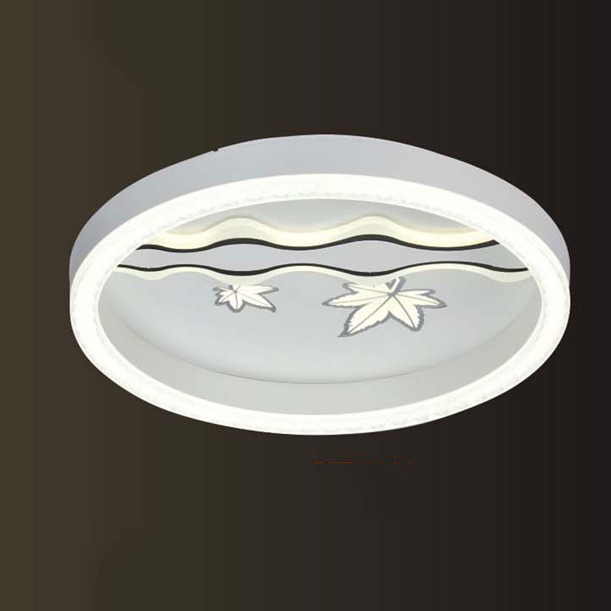 Đèn áp trần LED tròn 3 chế độ sáng hình chiếc lá MT-7032 Ø480xH100