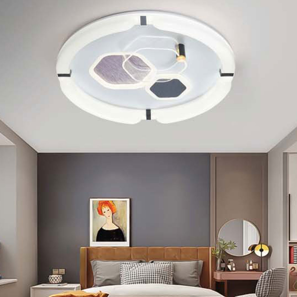 Đèn áp trần LED tròn 3 chế độ sáng MT-6852B Ø500xH80