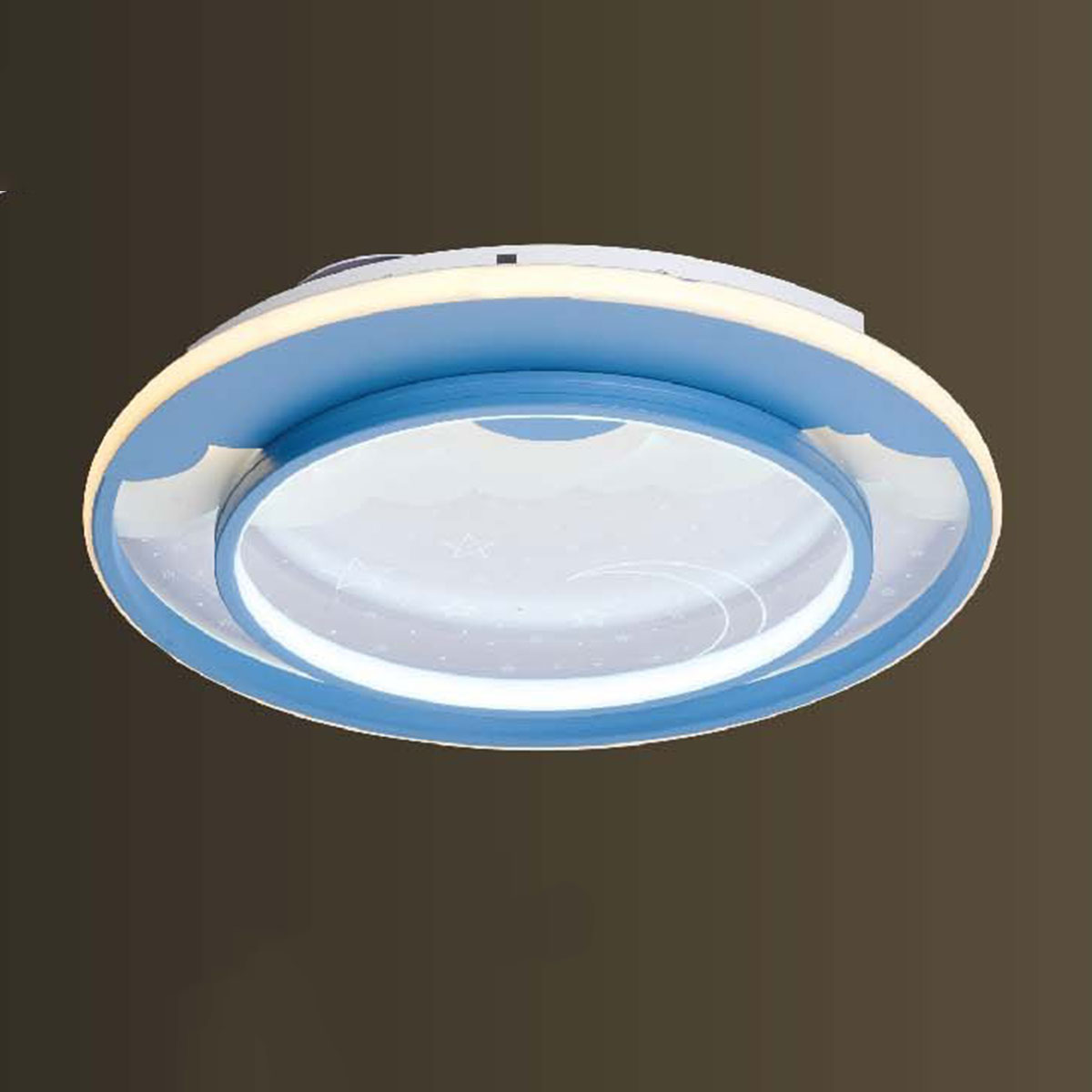 Đèn gắn trần tròn phòng trẻ em có trăng sao LED 3 chế độ sáng MT-1525/5 Ø500xH100