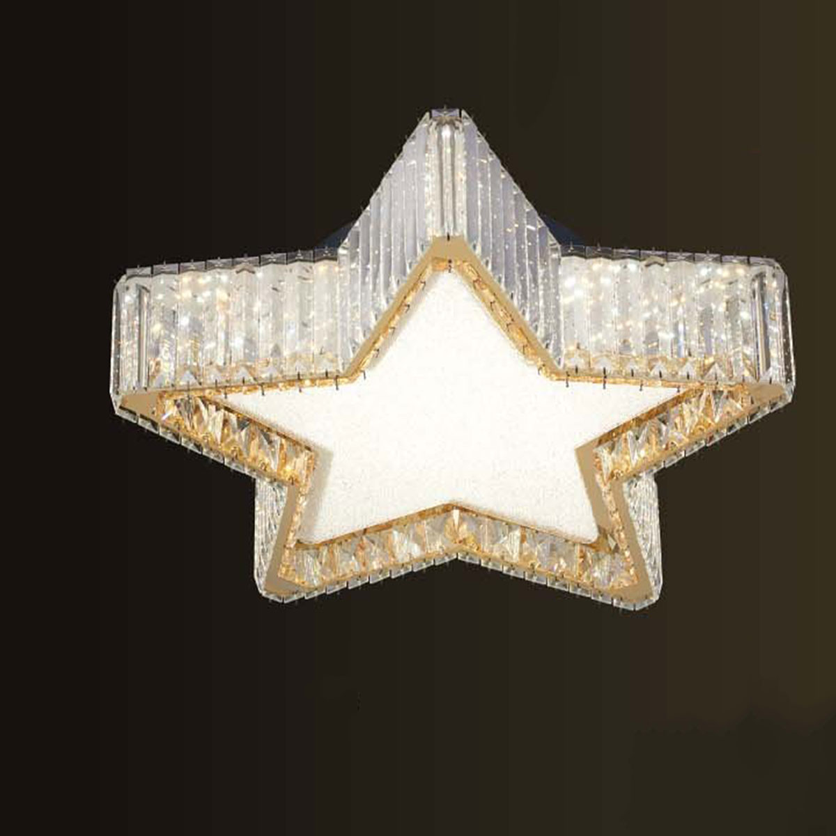 Đèn áp trần LED pha lê hình ngôi sao 3 chế độ sáng MT-603A Ø540xH130