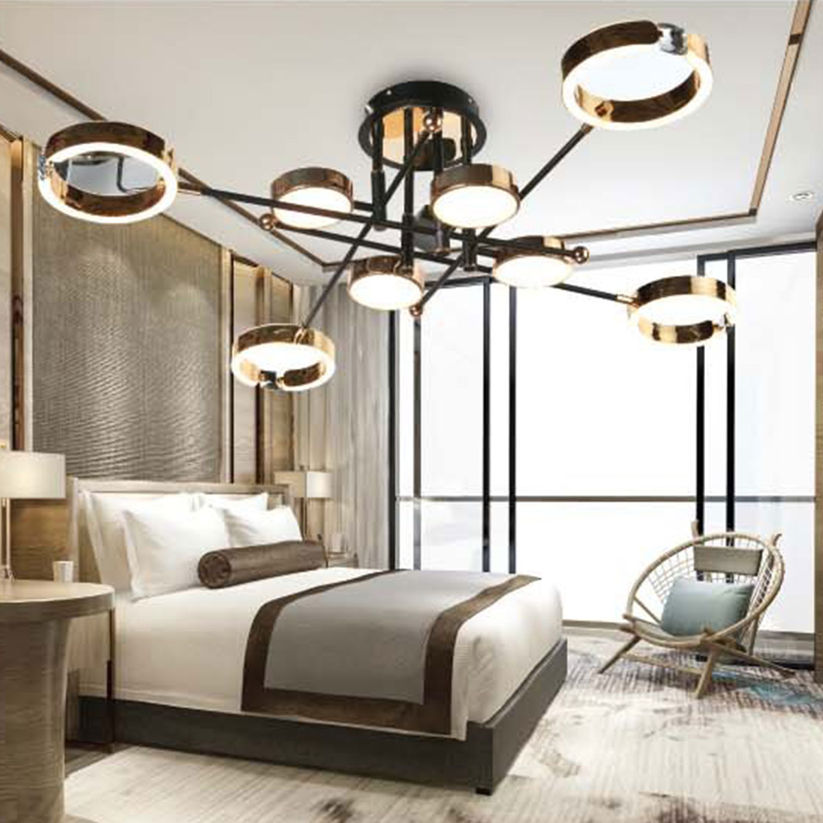 Đèn áp trần LED TT23 MT-6088/4+4 Ø1000xH200