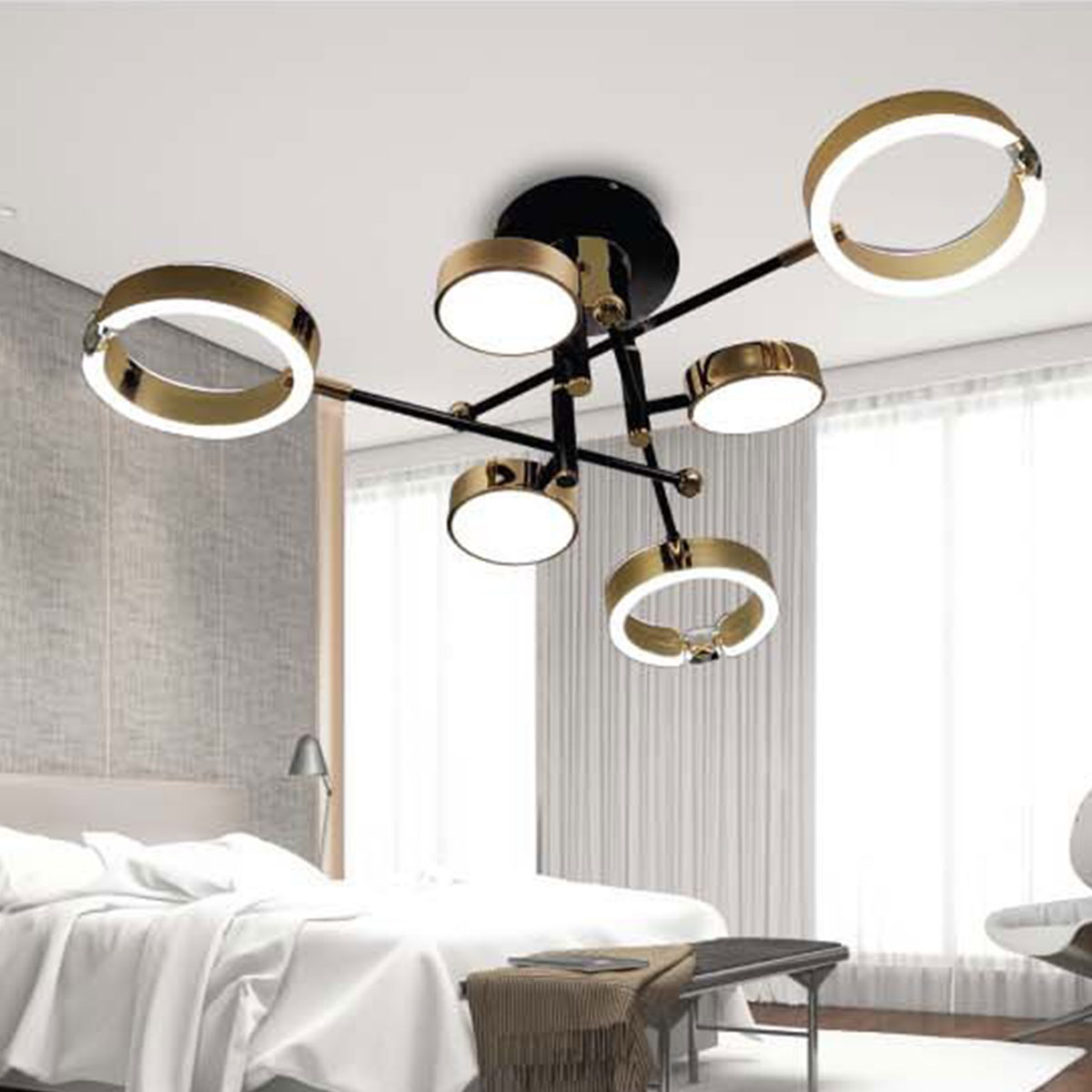 Đèn áp trần LED TT23 MT-6088/3+3 Ø820x240xH200