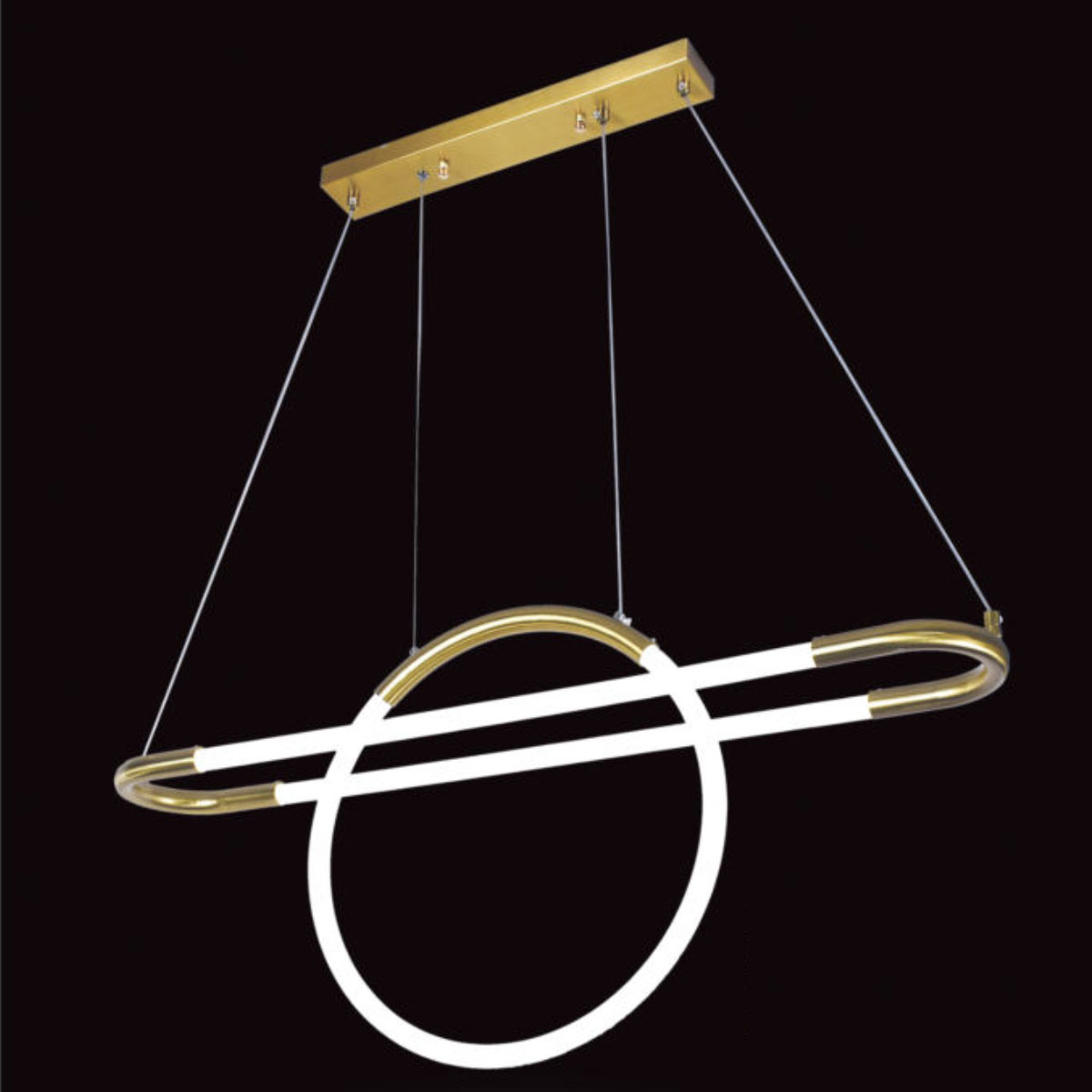 Đèn Thả LED 1 vòng tròn và 1 vòng oval  T 5210 Ø400xL830xH1000