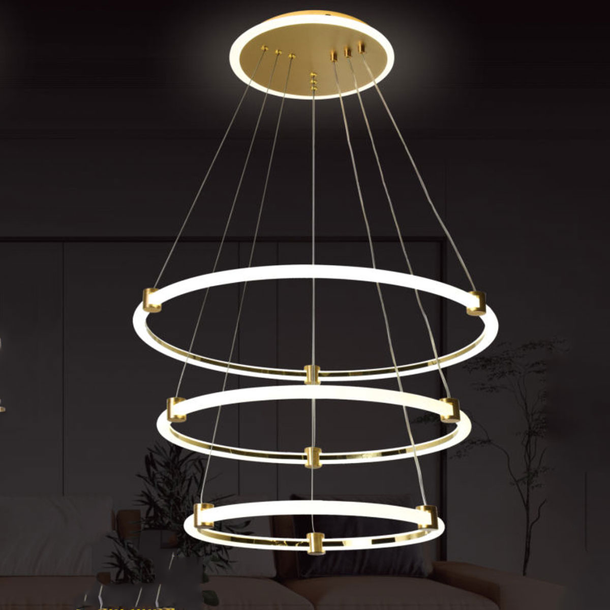 Đèn Thả 3 vòng LED T 5202 Ø600-500-400