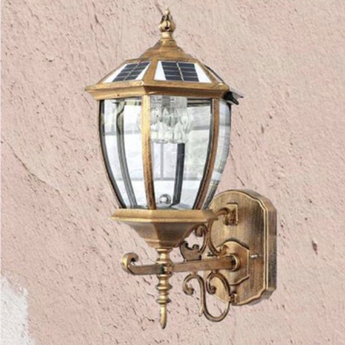 Đèn gắn tường, hàng rào năng lượng mặt trời phong cách tân cổ điển TD-45 Ø225xC450