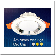 Đèn Led Âm Trần nhôm cao cấp màu bạc 3 chế độ sáng 7w HH AH1 Bạc