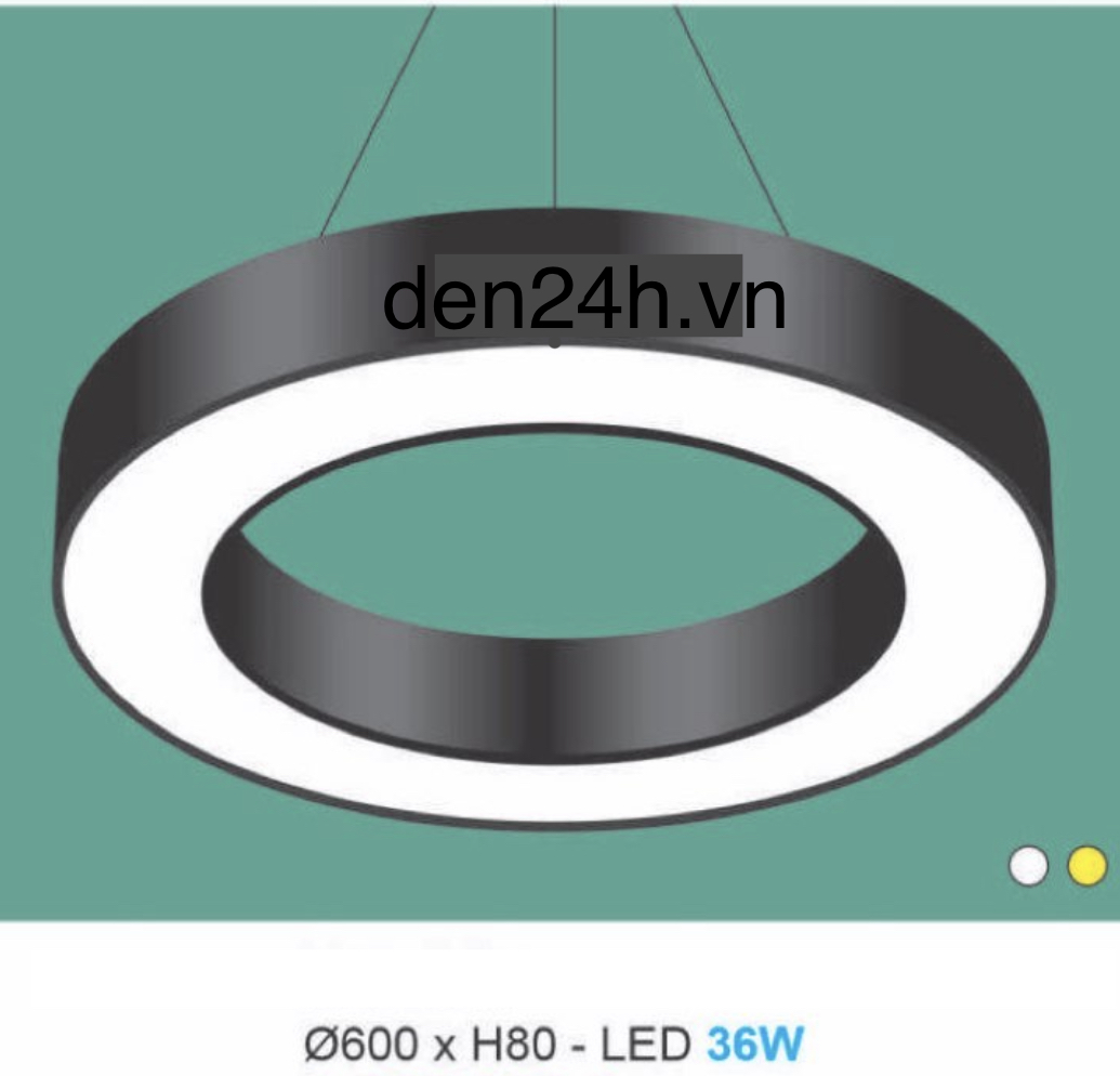 Đèn Thả led văn phòng hình hộp tròn 36W KN-837 Ø600 x H80