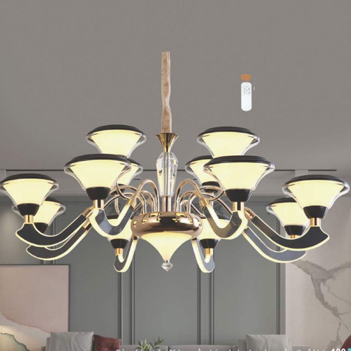 Đèn Chùm led 1 ngọn CL 5079/8+4 Ø920xH420