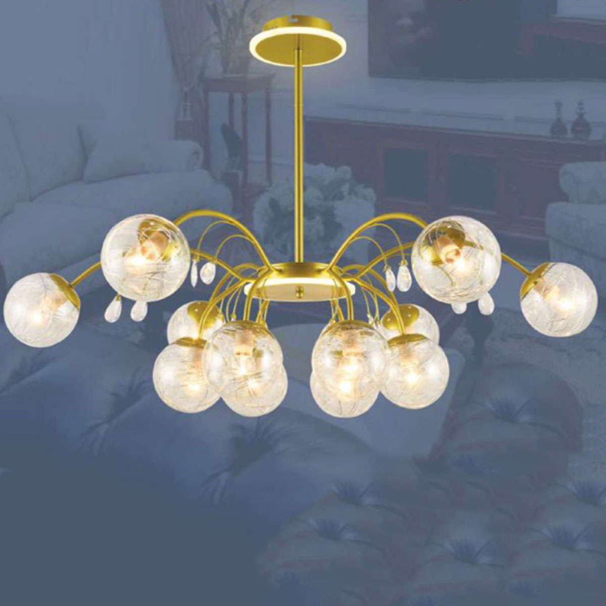 Đèn Chùm Nghệ Thuật SN6 CY 5103/6+6 Ø1020xH600