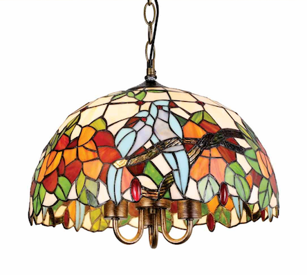 Đèn thả chụp tròn thuỷ tinh vẽ phong cách Ý Tiffany T 7740 Ø400xH900