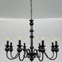 Đèn chùm thân đen 8 ngọn nến đơn giản đường kính 58cm DC52