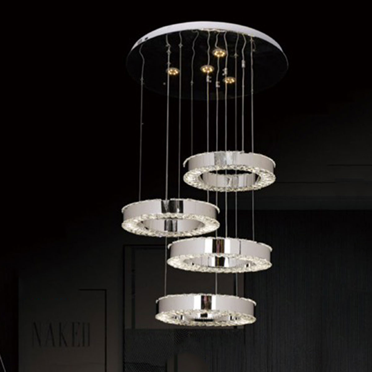 Đèn Thả 4 vòng Pha Lê led KP9 915-4 Ø550