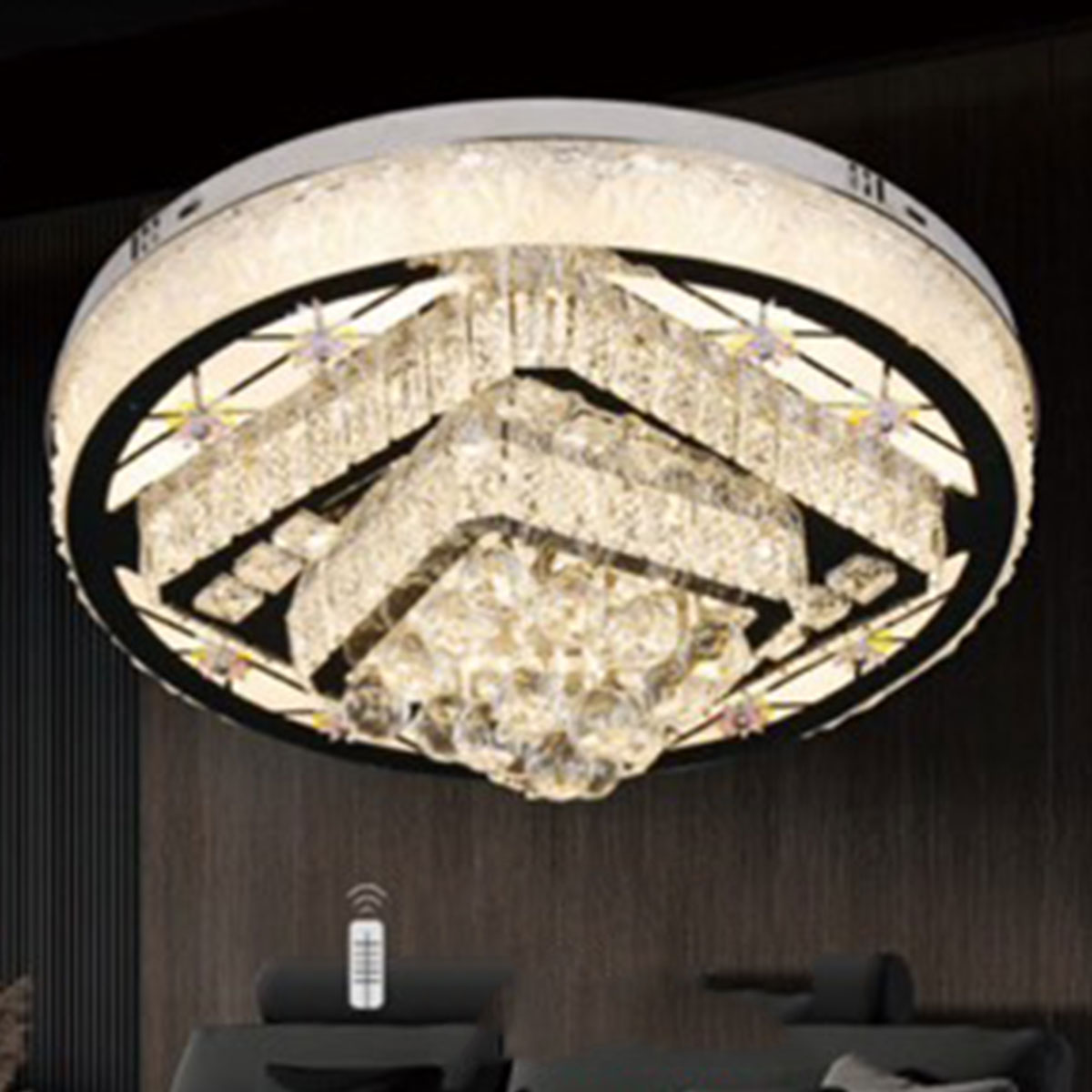 Đèn pha lê gắn sát trần KP9 90100/600 Ø600