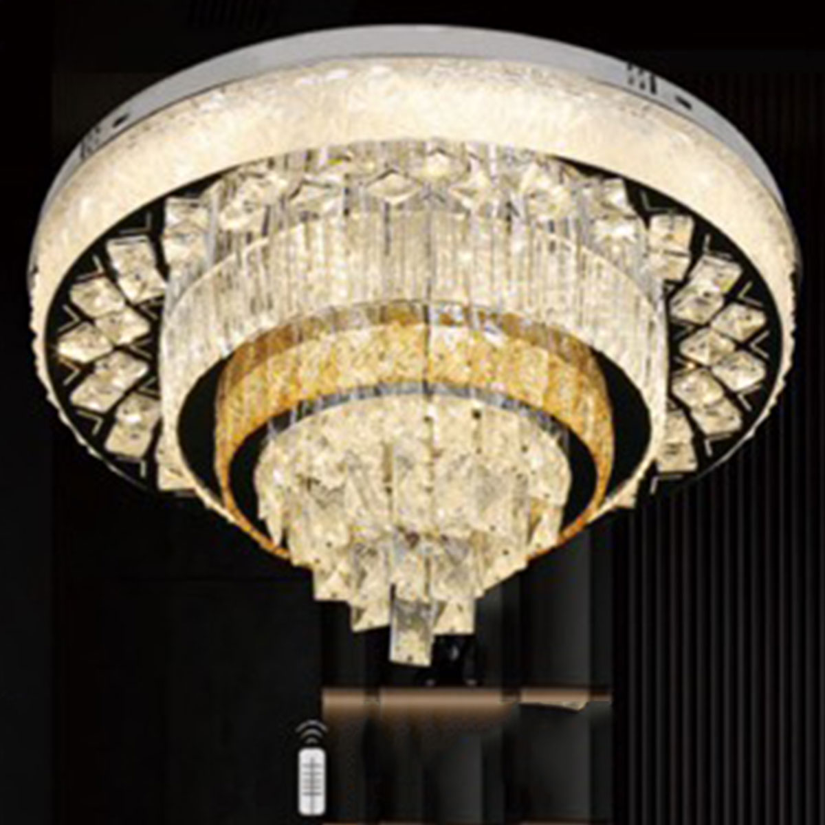 Đèn Mâm Pha Lê tròn KP22B 90093/600 Ø600