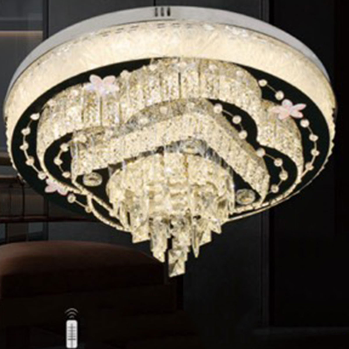 Đèn Mâm Pha Lê tròn KP22B 90102/600 Ø600